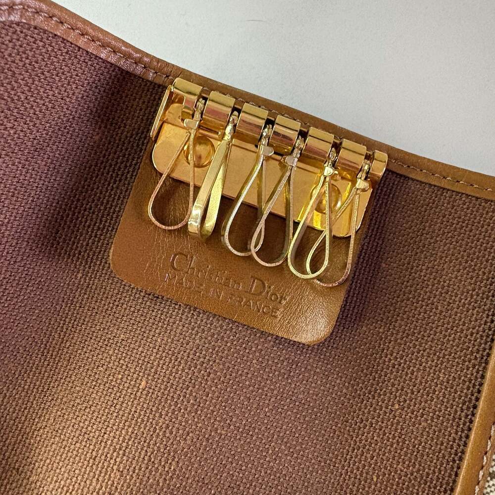 Christian Dior Vintage Honeycomb Canvas 6-Key Holder Case - Picture 3 of 8